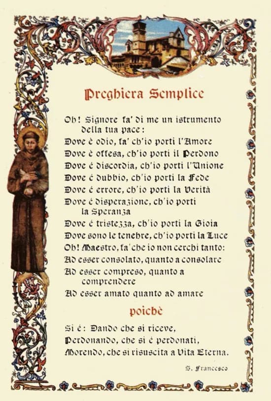 Preghiera semplice San Francesco